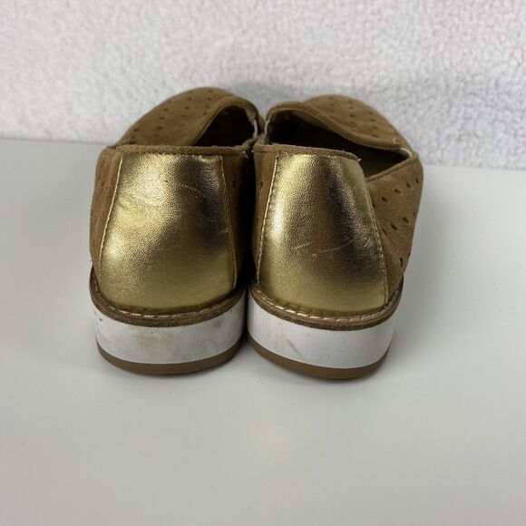 Johnston & Murphy Loafers Womens Sz 8.5M Brown Penelope Perforated Suede Slip On - Picture 4 of 12